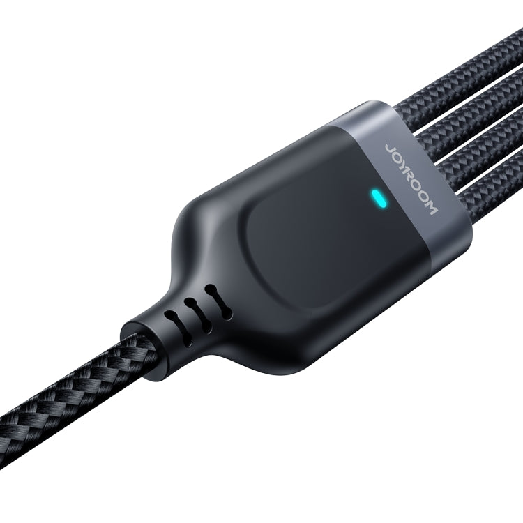 JOYROOM A18 3.5A USB to Dual 8 Pin+USB-C/Type-C+Micro USB 4 in 1 Data Cable, Length: 1.2m(Black) - Multifunction Cable by JOYROOM | Online Shopping South Africa | PMC Jewellery