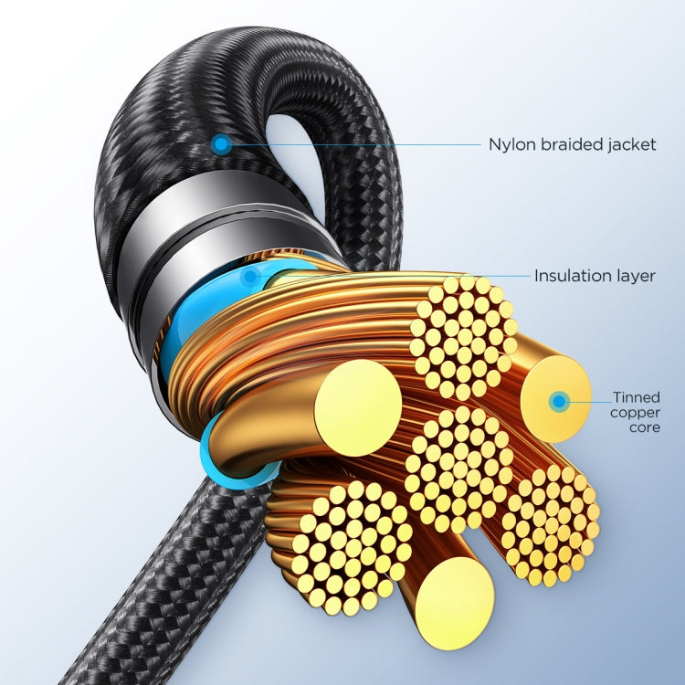 JOYROOM A21 100W Type-C to Dual Type-C 2 in 1 Charging Cable, Length: 1.5m(Black) - USB-C & Type-C Cable by JOYROOM | Online Shopping South Africa | PMC TechLife | Buy Now Pay Later Mobicred
