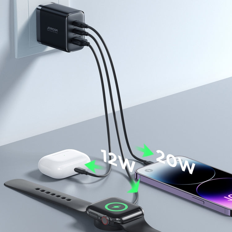 JOYRO0M JR-TCF10 32W Dual USB-C/Type-C+USB Fast Charger, Plug:US Plug(Black) - USB Charger by JOYROOM | Online Shopping South Africa | PMC Jewellery