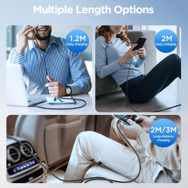 JOYROOM SA25-CL3 30W USB-C/Type-C to 8 Pin Fast Charge Data Cable, Length:3m(Black) - 2 in 1 Cable by JOYROOM | Online Shopping South Africa | PMC TechLife | Buy Now Pay Later Mobicred