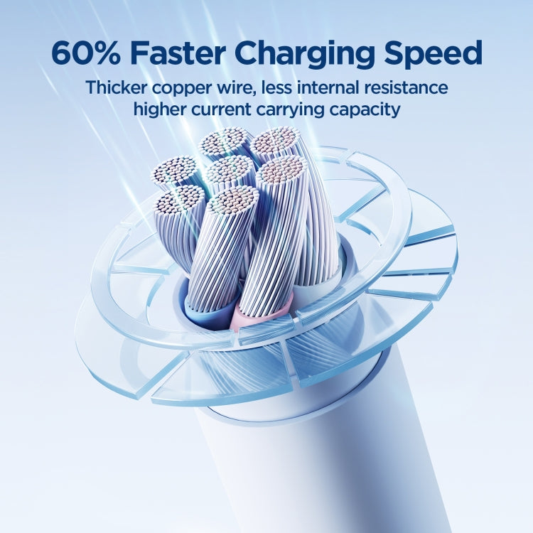 JOYROOM SA29-AC3 3A USB to USB-C/Type-C Liquid Silicone Fast Charging Data Cable, Length: 1.2m(Blue) - USB-C & Type-C Cable by JOYROOM | Online Shopping South Africa | PMC Jewellery