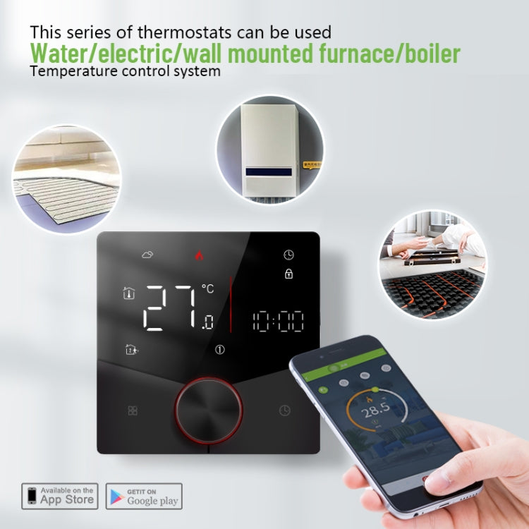 BHT-009GBLW Electric Heating WiFi Smart Home LED Thermostat(Black) - Thermostat & Thermometer by PMC Jewellery | Online Shopping South Africa | PMC Jewellery