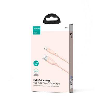 JOYROOM SA34-AC6 100W USB to USB-C/Type-C Fast Charge Data Cable, Length: 1m(Pink) - USB-C & Type-C Cable by JOYROOM | Online Shopping South Africa | PMC Jewellery