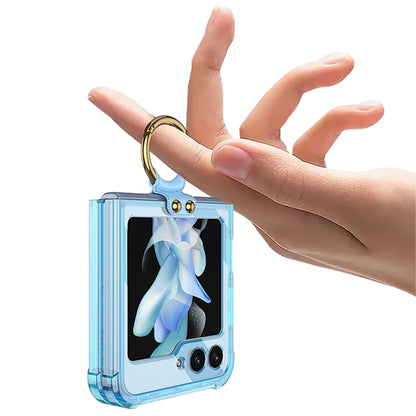 For Samsung Galaxy Z Flip5 GKK MagSafe Airbag Hinge Shockproof Phone Case with Ring Holder(Transparent) - Galaxy Z Flip5 Cases by GKK | Online Shopping South Africa | PMC Jewellery