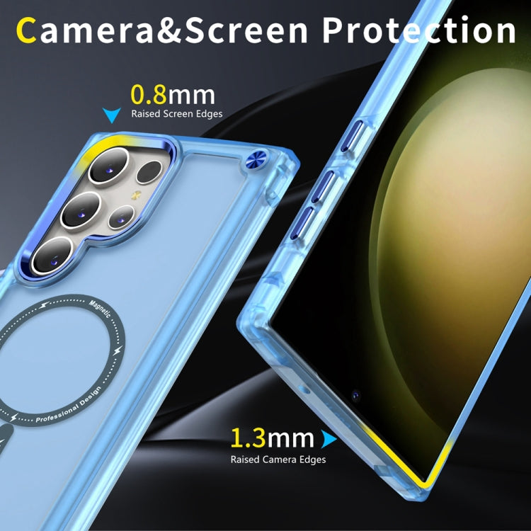 For Samsung Galaxy S23 Ultra 5G Skin Feel TPU + PC MagSafe Magnetic Phone Case(Transparent Blue) - free shipping - PMC TechLife - Order now!