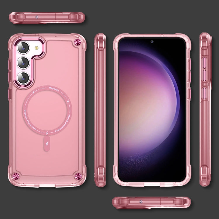For Samsung Galaxy S23 5G Skin Feel TPU + PC MagSafe Magnetic Phone Case(Transparent Pink) - Galaxy S23 5G Cases by PMC TechLife | Online Shopping South Africa | PMC TechLife
