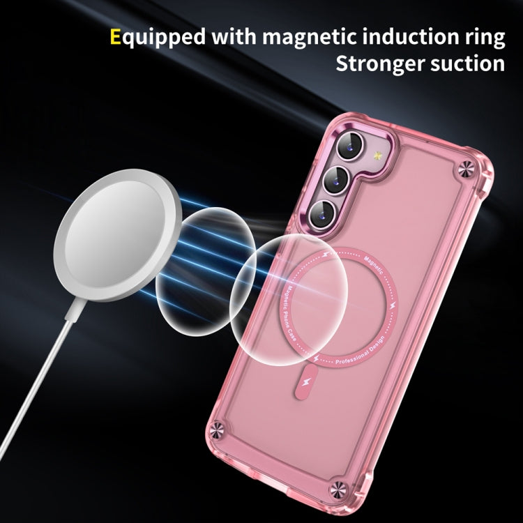 For Samsung Galaxy S23 5G Skin Feel TPU + PC MagSafe Magnetic Phone Case(Transparent Pink) - Galaxy S23 5G Cases by PMC TechLife | Online Shopping South Africa | PMC TechLife