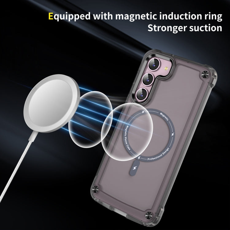 For Samsung Galaxy S23 5G Skin Feel TPU + PC MagSafe Magnetic Phone Case(Transparent Black) - Galaxy S23 5G Cases by PMC TechLife | Online Shopping South Africa | PMC TechLife