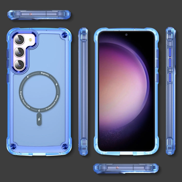 For Samsung Galaxy S23 5G Skin Feel TPU + PC MagSafe Magnetic Phone Case(Transparent Blue) - Galaxy S23 5G Cases by PMC TechLife | Online Shopping South Africa | PMC TechLife