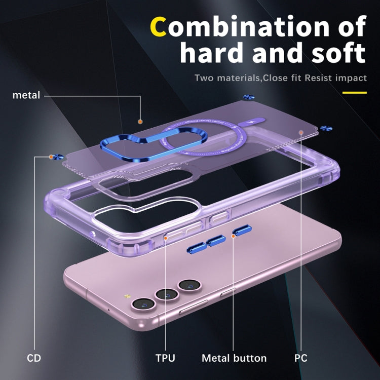 For Samsung Galaxy S22+ 5G Skin Feel TPU + PC MagSafe Magnetic Phone Case(Transparent Purple) - Galaxy S22+ 5G Cases by PMC TechLife | Online Shopping South Africa | PMC TechLife | Buy Now Pay Later Mobicred