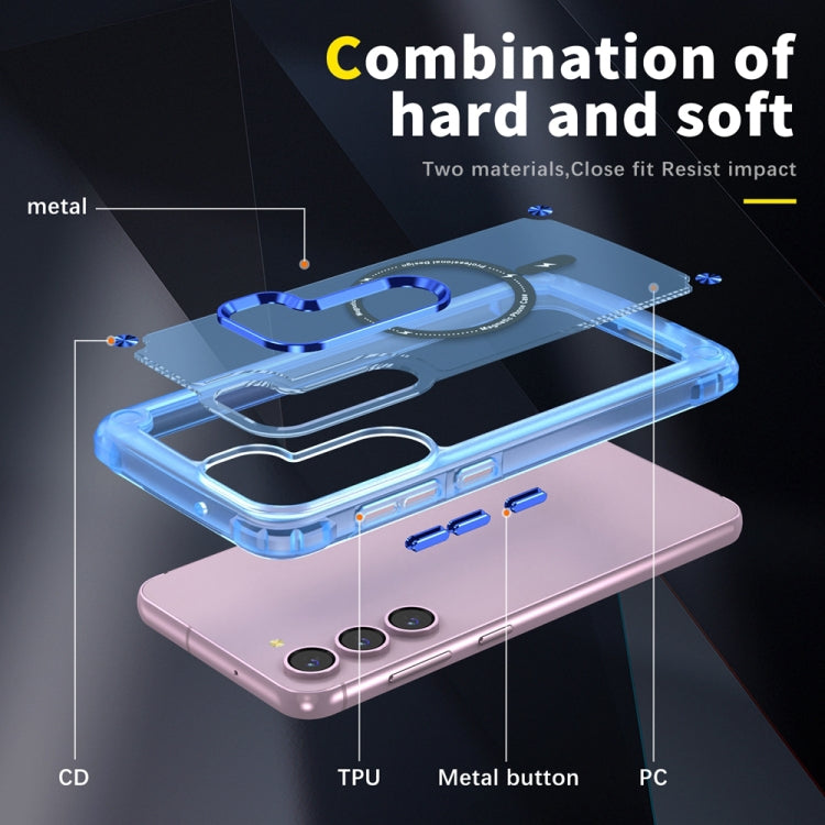 For Samsung Galaxy S22 5G Skin Feel TPU + PC MagSafe Magnetic Phone Case(Transparent Blue) - Galaxy S22 5G Cases by PMC TechLife | Online Shopping South Africa | PMC TechLife