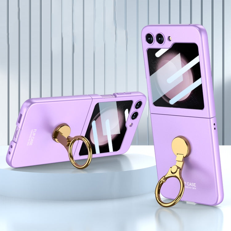 For Samsung Galaxy Z Flip5 GKK Ultra-thin Triaxial Ring Holder PC Phone Case(Purple) - Galaxy Z Flip5 Cases by GKK | Online Shopping South Africa | PMC Jewellery