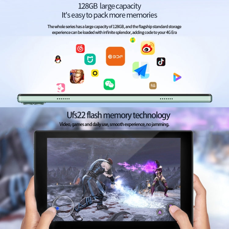 BDF P50 4G LTE Tablet PC 10.1 inch, 8GB+128GB, Android 11 MTK6755 Octa Core, Support Dual SIM, EU Plug(Green) - free shipping - PMC TechLife - Order now!