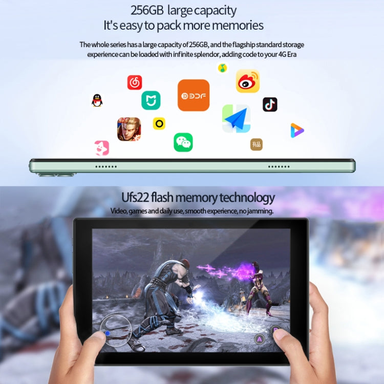 BDF P50 4G LTE Tablet PC 10.1 inch, 8GB+256GB, Android 12 MTK6762 Octa Core, Support Dual SIM, EU Plug(Green) - free shipping - PMC TechLife - Order now!