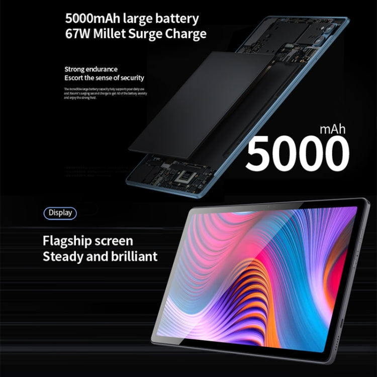 BDF P60 4G LTE Tablet PC 10.1 inch, 8GB+128GB, Android 11 MTK6755 Octa Core, Support Dual SIM, EU Plug(Grey) - free shipping - PMC TechLife - Order now!