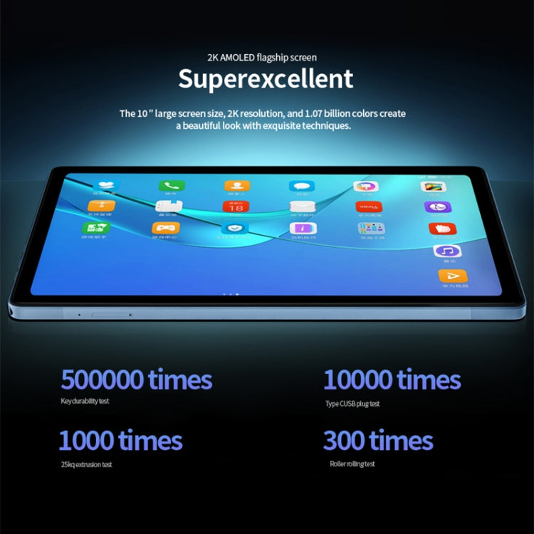 BDF P60 4G LTE Tablet PC 10.1 inch, 8GB+256GB, Android 12 MTK6762 Octa Core, Support Dual SIM, EU Plug(Blue) - free shipping - PMC TechLife - Order now!