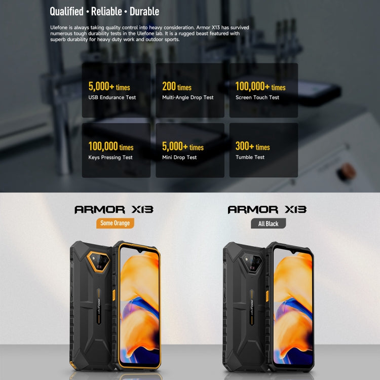 [HK Warehouse] Ulefone Armor X13, 6GB+64GB, IP68/IP69K Rugged Phone, 6.52 inch Android 13 MediaTek Helio G36 Octa Core, Network: 4G, NFC, OTG(Some Orange) - Ulefone by Ulefone | Online Shopping South Africa | PMC Jewellery