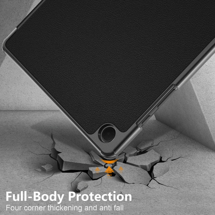 For Samsung Galaxy Tab A9 Plus 3-folding Leather Smart Tablet Case(Black) - Galaxy Tab A9 by PMC TechLife | Online Shopping South Africa | PMC TechLife | Buy Now Pay Later Mobicred