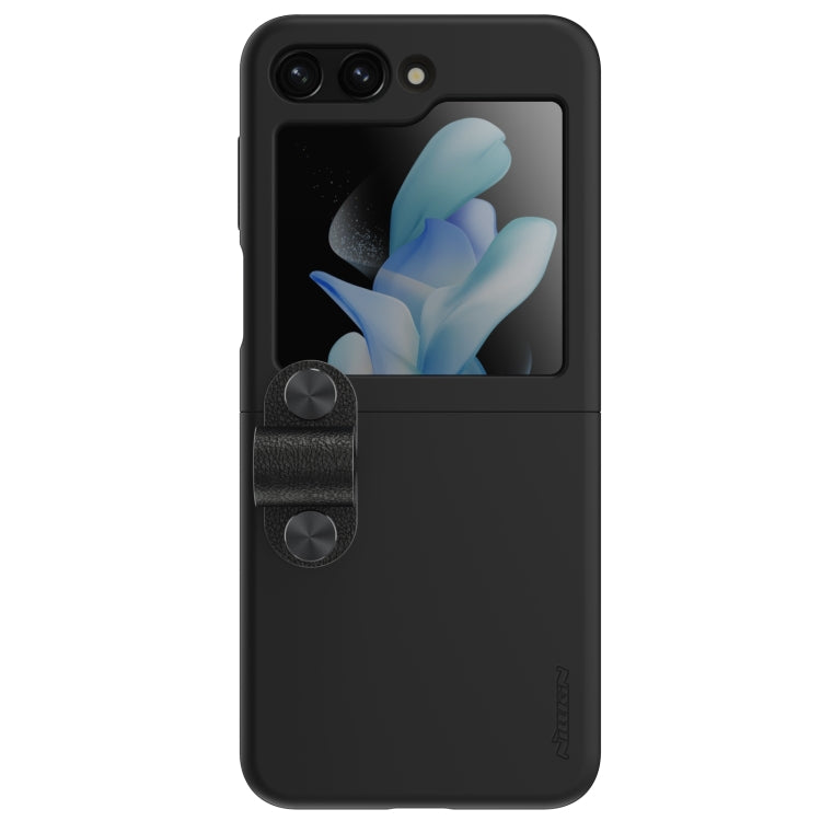 For Samsung Galaxy Z Flip5 NILLKIN Skin Feel Liquid Silicone Phone Case With Finger Strap(Black) - free shipping - PMC TechLife - Order now!