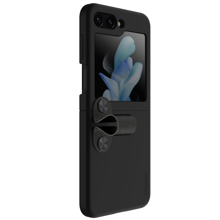 For Samsung Galaxy Z Flip5 NILLKIN Skin Feel Liquid Silicone Phone Case With Finger Strap(Black) - Galaxy Z Flip5 Cases by NILLKIN | Online Shopping South Africa | PMC Jewellery