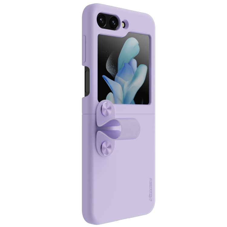 For Samsung Galaxy Z Flip5 NILLKIN Skin Feel Liquid Silicone Phone Case With Finger Strap(Purple) - free shipping - PMC TechLife - Order now!