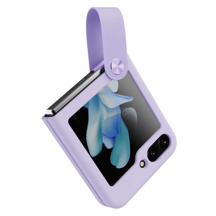For Samsung Galaxy Z Flip5 NILLKIN Skin Feel Liquid Silicone Phone Case With Finger Strap(Purple) - free shipping - PMC TechLife - Order now!