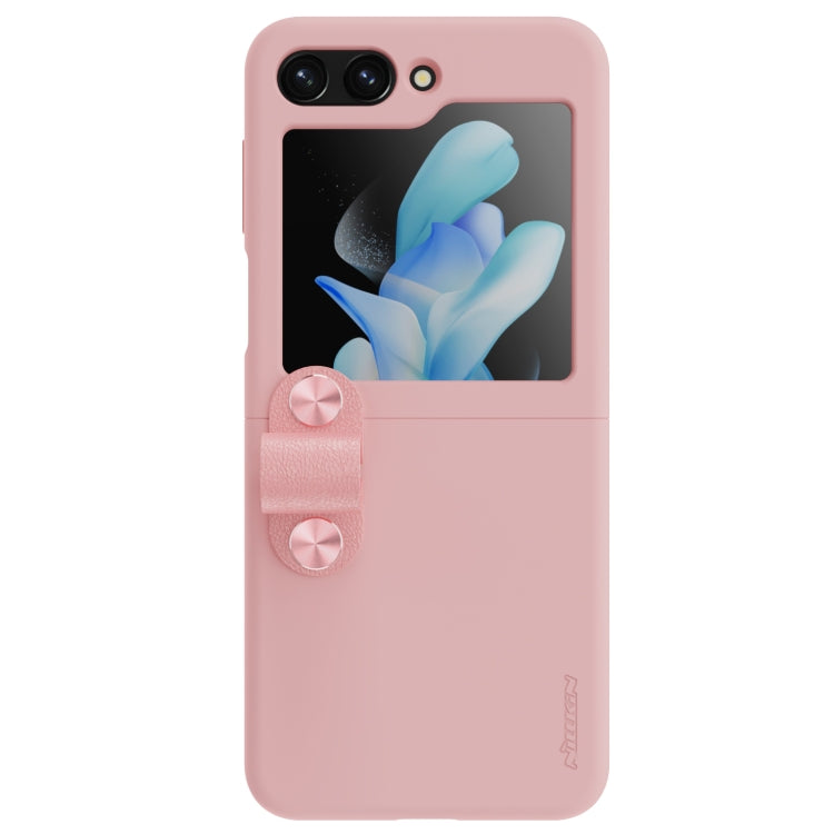 For Samsung Galaxy Z Flip5 NILLKIN Skin Feel Liquid Silicone Phone Case With Finger Strap(Pink) - free shipping - PMC TechLife - Order now!