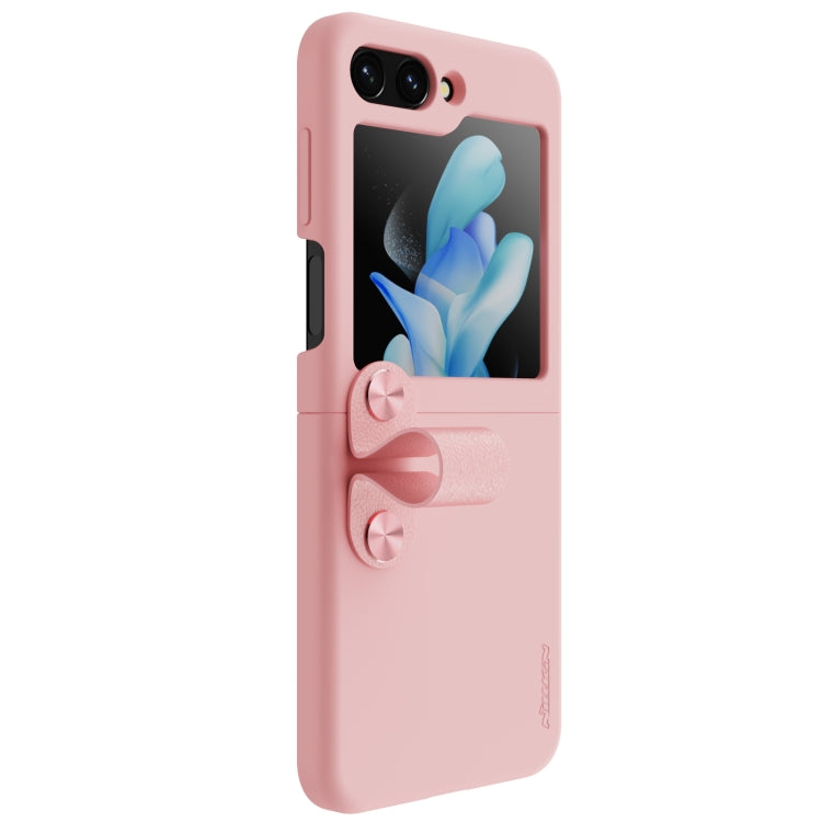 For Samsung Galaxy Z Flip5 NILLKIN Skin Feel Liquid Silicone Phone Case With Finger Strap(Pink) - free shipping - PMC TechLife - Order now!