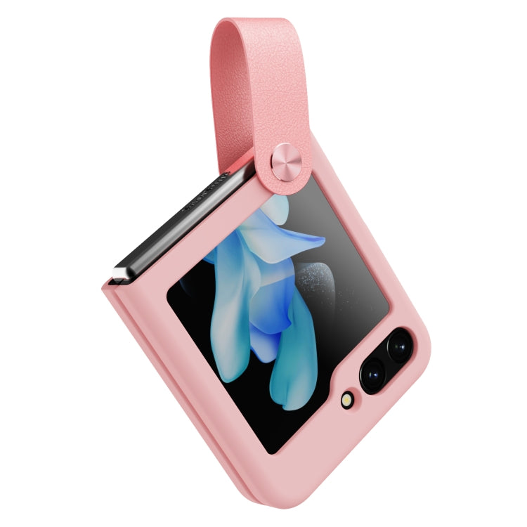 For Samsung Galaxy Z Flip5 NILLKIN Skin Feel Liquid Silicone Phone Case With Finger Strap(Pink) - free shipping - PMC TechLife - Order now!