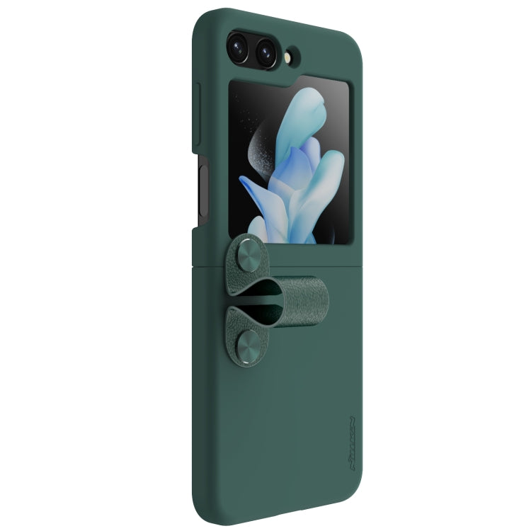 For Samsung Galaxy Z Flip5 NILLKIN Skin Feel Liquid Silicone Phone Case With Finger Strap(Green) - free shipping - PMC TechLife - Order now!