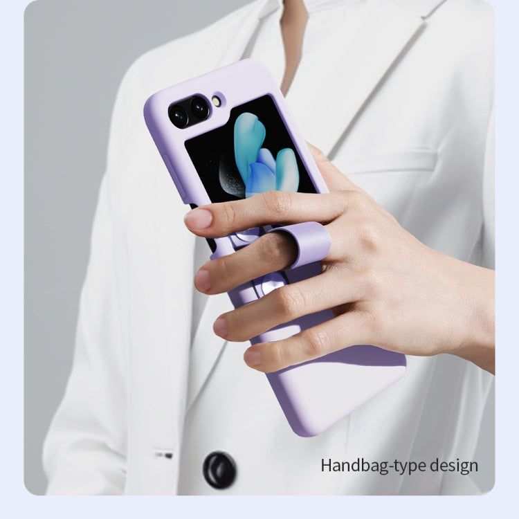For Samsung Galaxy Z Flip5 NILLKIN Skin Feel Liquid Silicone Phone Case With Finger Strap(Green) - free shipping - PMC TechLife - Order now!