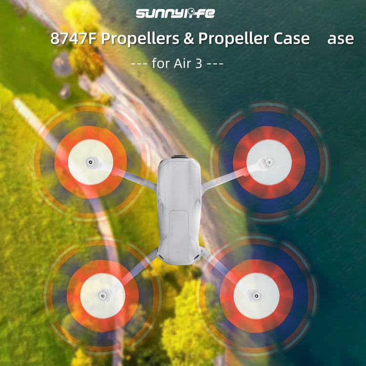 For DJI Air 3 Sunnylife 8747F Low Noise Quick-release Propellers, Style:2 Pairs Orange Tip - DIY Propeller by Sunnylife | Online Shopping South Africa | PMC TechLife