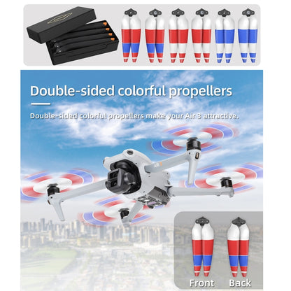 For DJI Air 3 Sunnylife 8747F Low Noise Quick-release Propellers, Style:2 Pairs Red Blue White - DIY Propeller by Sunnylife | Online Shopping South Africa | PMC Jewellery
