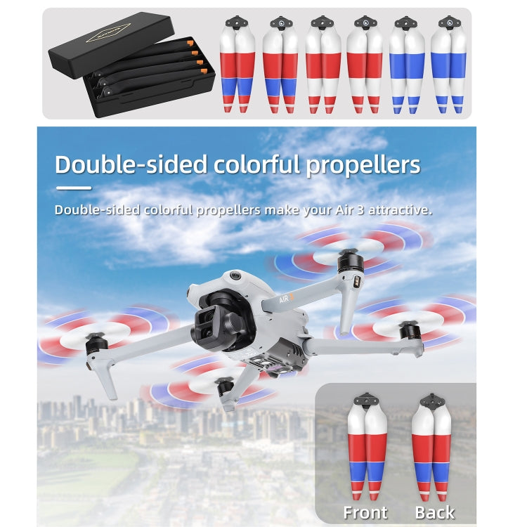 For DJI Air 3 Sunnylife 8747F Low Noise Quick-release Propellers, Style:2 Pairs Orange Tip - DIY Propeller by Sunnylife | Online Shopping South Africa | PMC TechLife