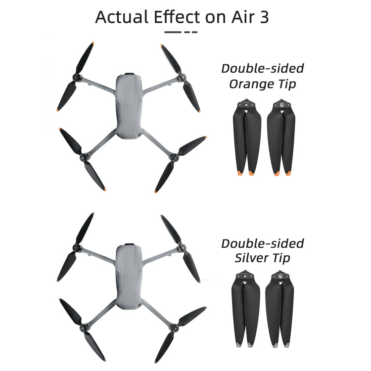 For DJI Air 3 Sunnylife 8747F Low Noise Quick-release Propellers, Style:1 Pair Silver Tip - DIY Propeller by Sunnylife | Online Shopping South Africa | PMC TechLife | Buy Now Pay Later Mobicred