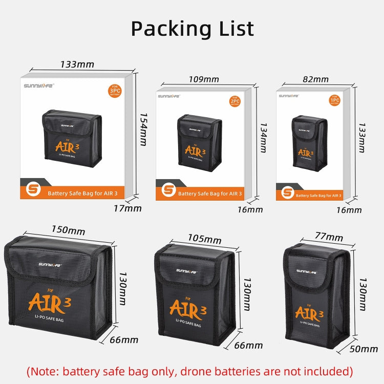 For DJI Air 3 Sunnylife Battery Explosion-proof Safe Bag Protective Li-Po Safe Bag For 2pcs Batteries - Carry Cases & Bags by Sunnylife | Online Shopping South Africa | PMC TechLife | Buy Now Pay Later Mobicred