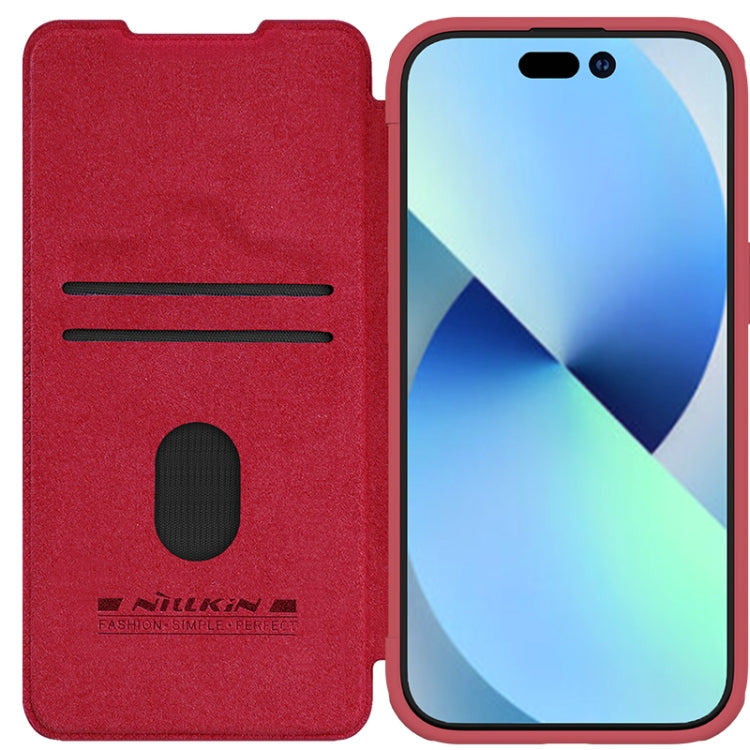 For iPhone 15 Plus NILLKIN QIN Series Pro Sliding Camera Cover Design Leather Phone Case(Red) - iPhone 15 Plus Cases by NILLKIN | Online Shopping South Africa | PMC Jewellery