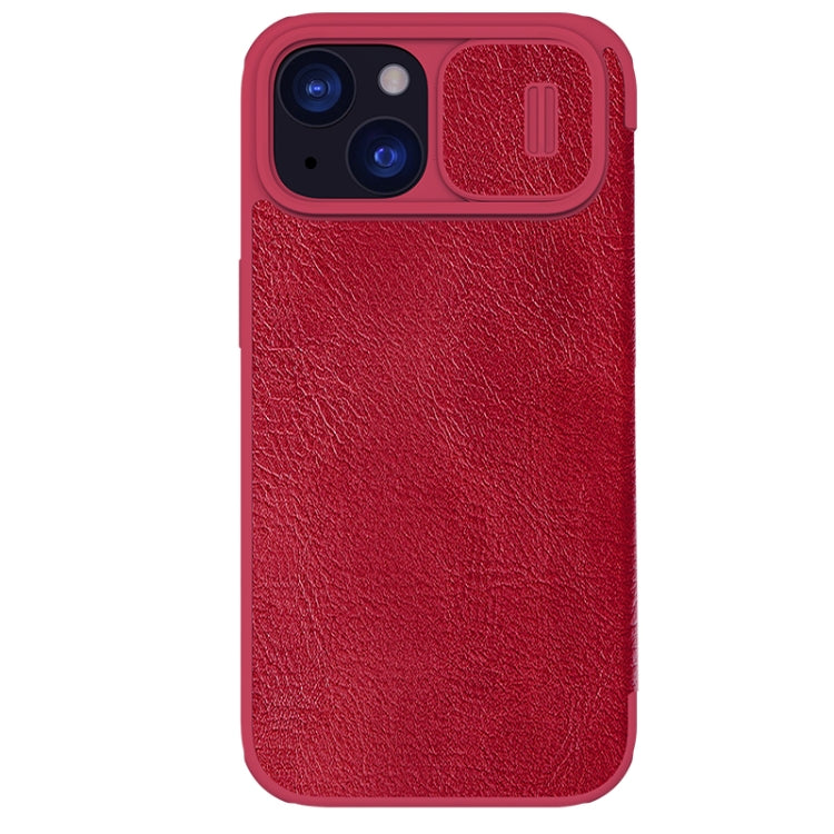 For iPhone 15 NILLKIN QIN Series Pro Sliding Camera Cover Design Leather Phone Case(Red) - iPhone 15 Cases by NILLKIN | Online Shopping South Africa | PMC Jewellery