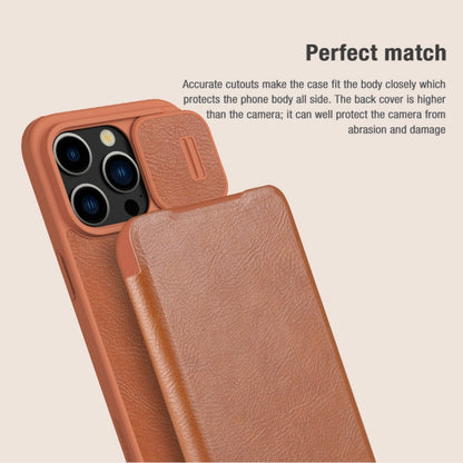 For iPhone 15 Pro NILLKIN QIN Series Pro Sliding Camera Cover Design Leather Phone Case(Red) - iPhone 15 Pro Cases by NILLKIN | Online Shopping South Africa | PMC Jewellery