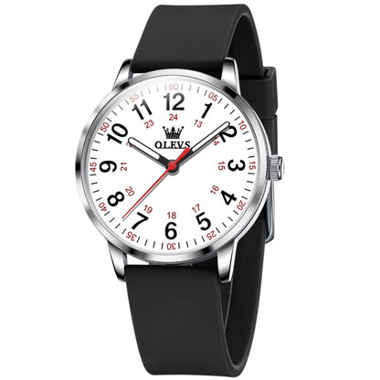 OLEVS 9953 Women Simple Silicone Strap Waterproof Quartz Watch(Black) - Silicone Strap Watches by OLEVS | Online Shopping South Africa | PMC Jewellery