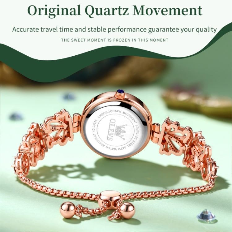 OLEVS 9958 Women Adjustable Drawstring Bracelet Quartz Watch(White + Rose Gold) - Bracelet Watches by OLEVS | Online Shopping South Africa | PMC Jewellery