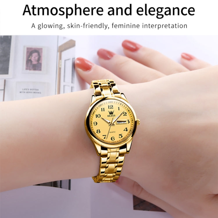 OLEVS 5567 Women Steel Strap Waterproof Quartz Watch(Gold) - Metal Strap Watches by OLEVS | Online Shopping South Africa | PMC Jewellery