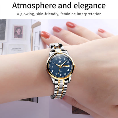 OLEVS 5567 Women Steel Strap Waterproof Quartz Watch(Blue) - Metal Strap Watches by OLEVS | Online Shopping South Africa | PMC Jewellery