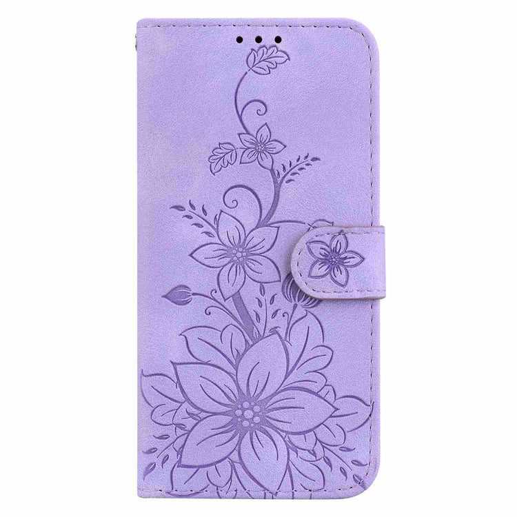 For OPPO A98 5G / F23 5G India Lily Embossed Leather Phone Case(Purple) - free shipping - PMC TechLife - Order now!