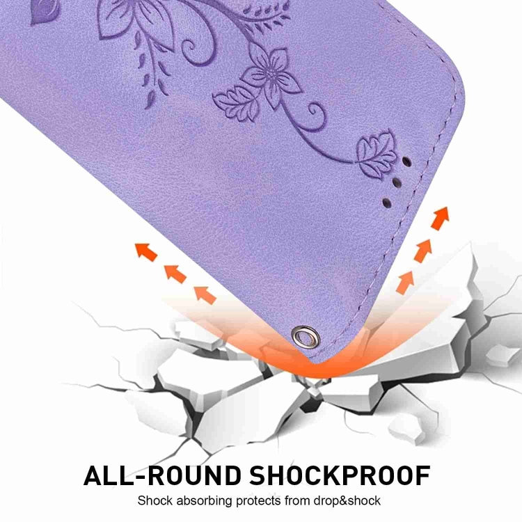 For OPPO A98 5G / F23 5G India Lily Embossed Leather Phone Case(Purple) - free shipping - PMC TechLife - Order now!