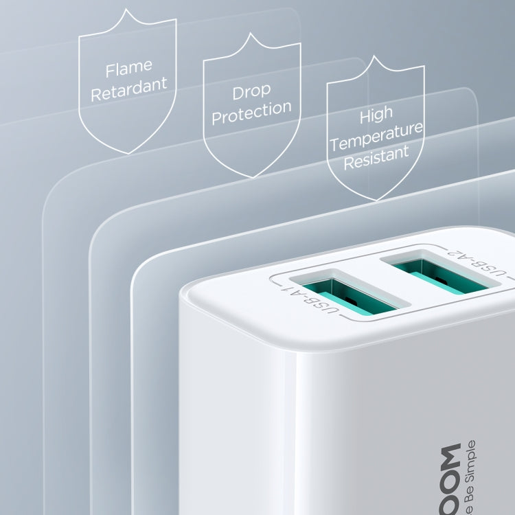 JOYROOM JR-TCN04 2.1A Dual USB Charger, Specification:US Plug - USB Charger by JOYROOM | Online Shopping South Africa | PMC Jewellery