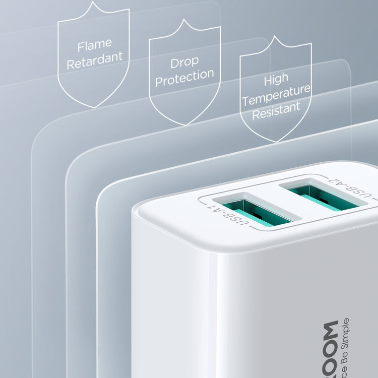 JOYROOM JR-TCN04 2.1A Dual USB Charger, Specification:EU Plug - USB Charger by JOYROOM | Online Shopping South Africa | PMC Jewellery