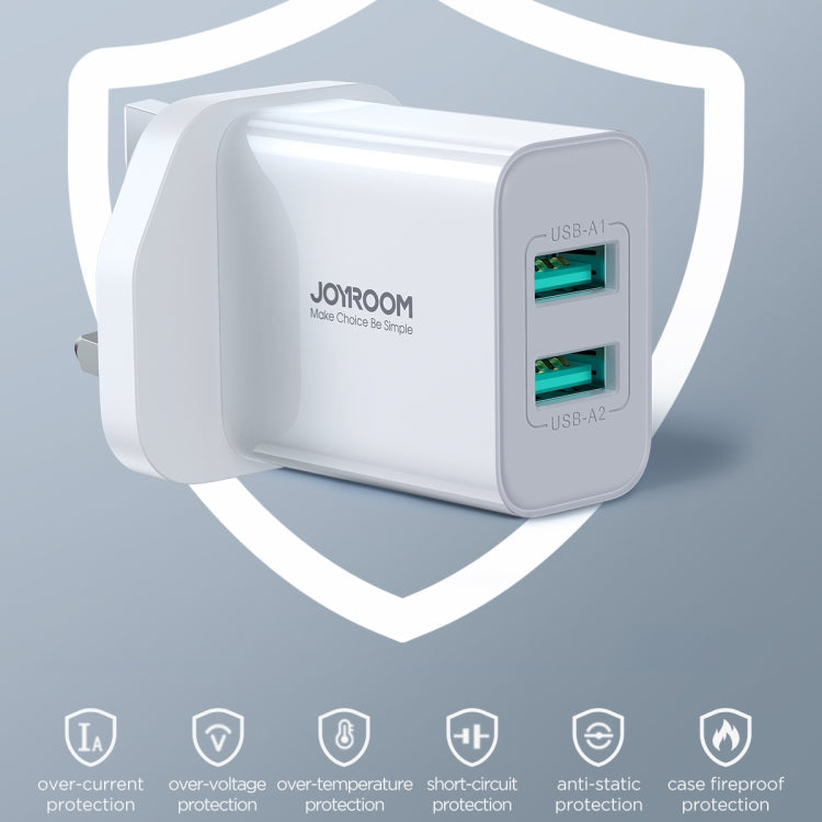 JOYROOM JR-TCN04 2.1A Dual USB Charger, Specification:UK Plug - USB Charger by JOYROOM | Online Shopping South Africa | PMC Jewellery