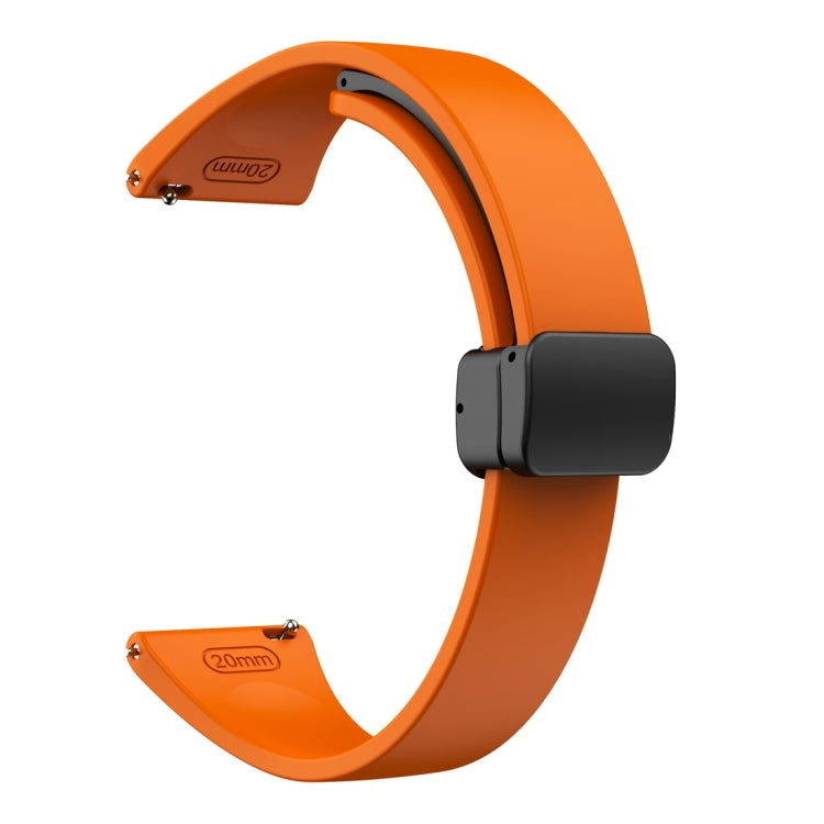 For Samsung Galaxy Watch 6 / 6 Classic Magnetic Black Buckle Slim Silicone Watch Band(Orange) - Watch Bands by PMC TechLife | Online Shopping South Africa | PMC TechLife