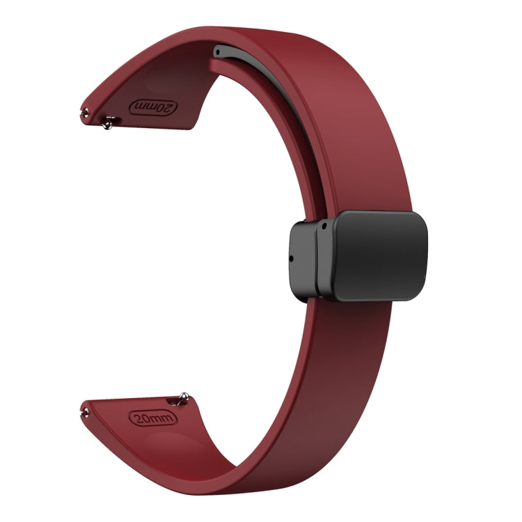 For Samsung Galaxy Watch 6 / 6 Classic Magnetic Black Buckle Slim Silicone Watch Band(Wine Red) - Watch Bands by PMC TechLife | Online Shopping South Africa | PMC TechLife